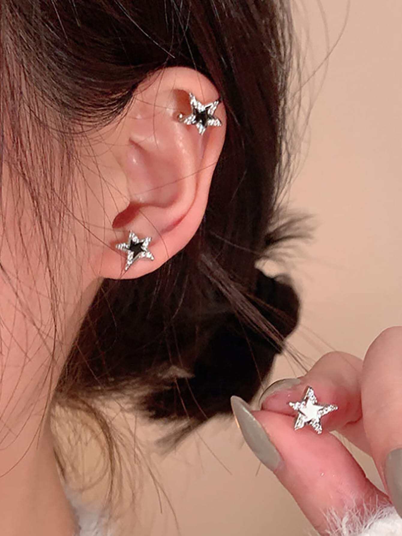 Neutral Star Earrings