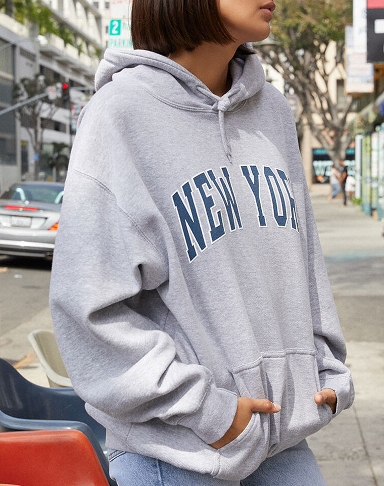 New York Grey Hoodie