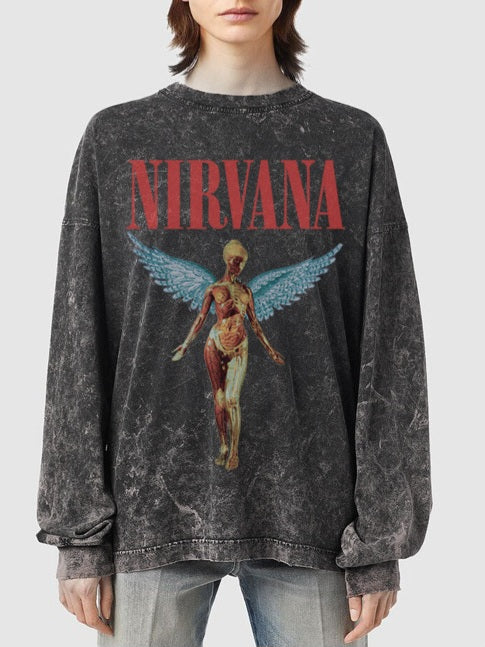 Nirvana Angel Faded Sweatshirt