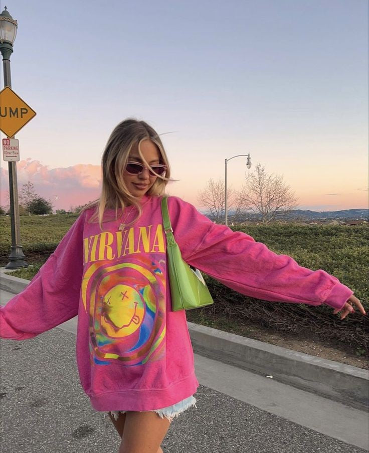 Nirvana Smiley Face Sweatshirt