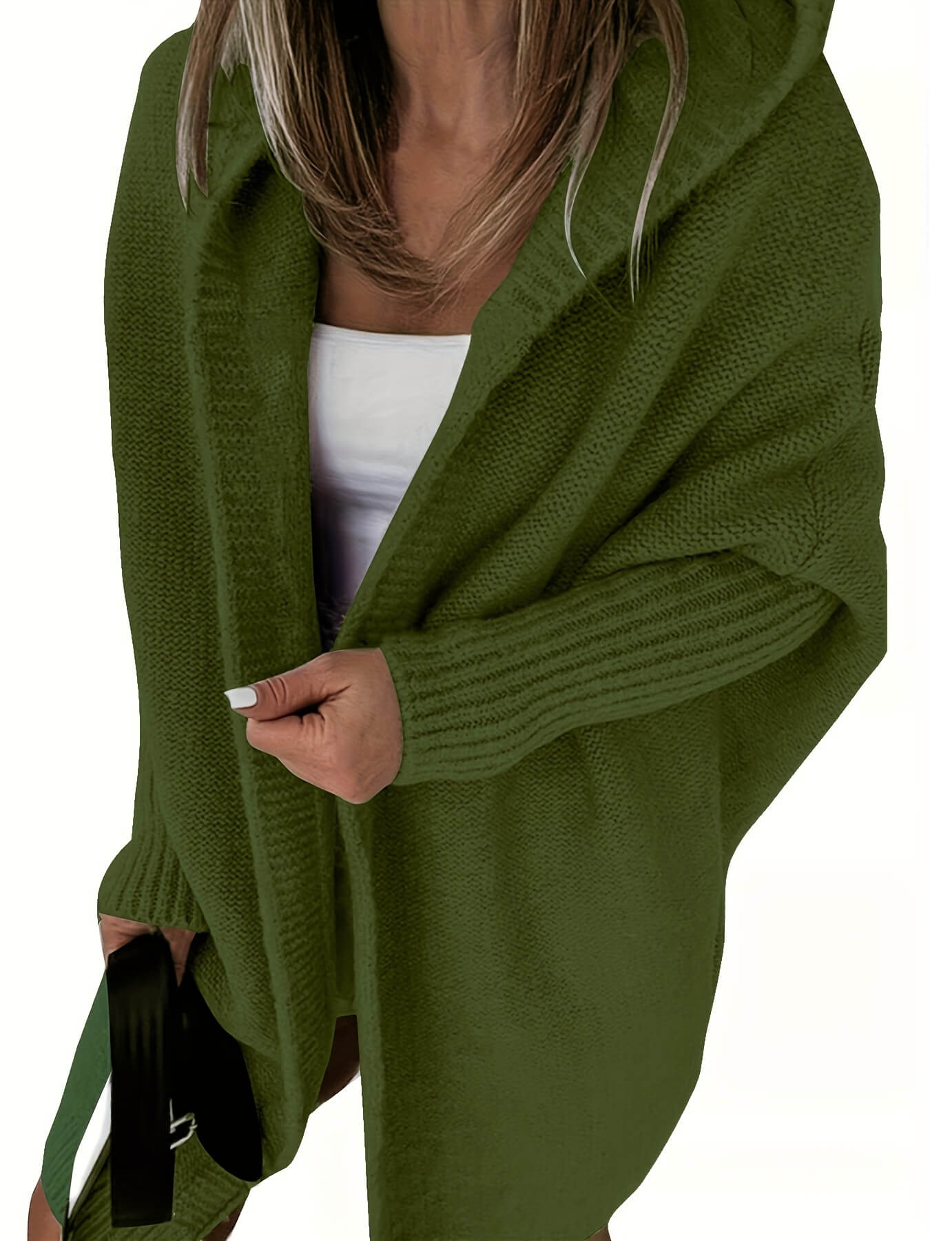 Oversized Hooded Knitted Cardigan