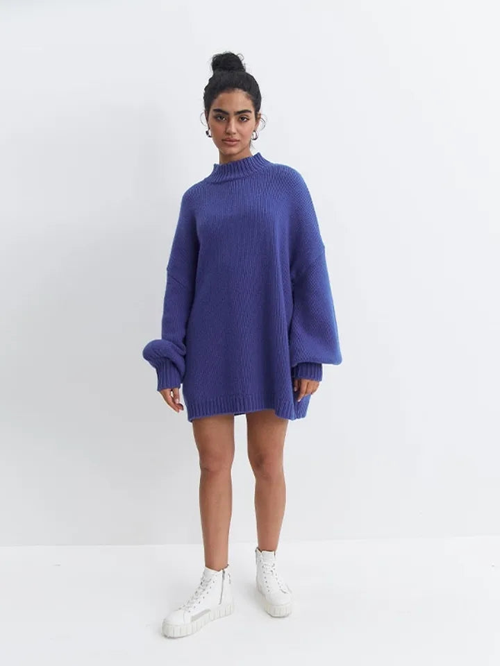 Oversized Solid O-Neck Sweater