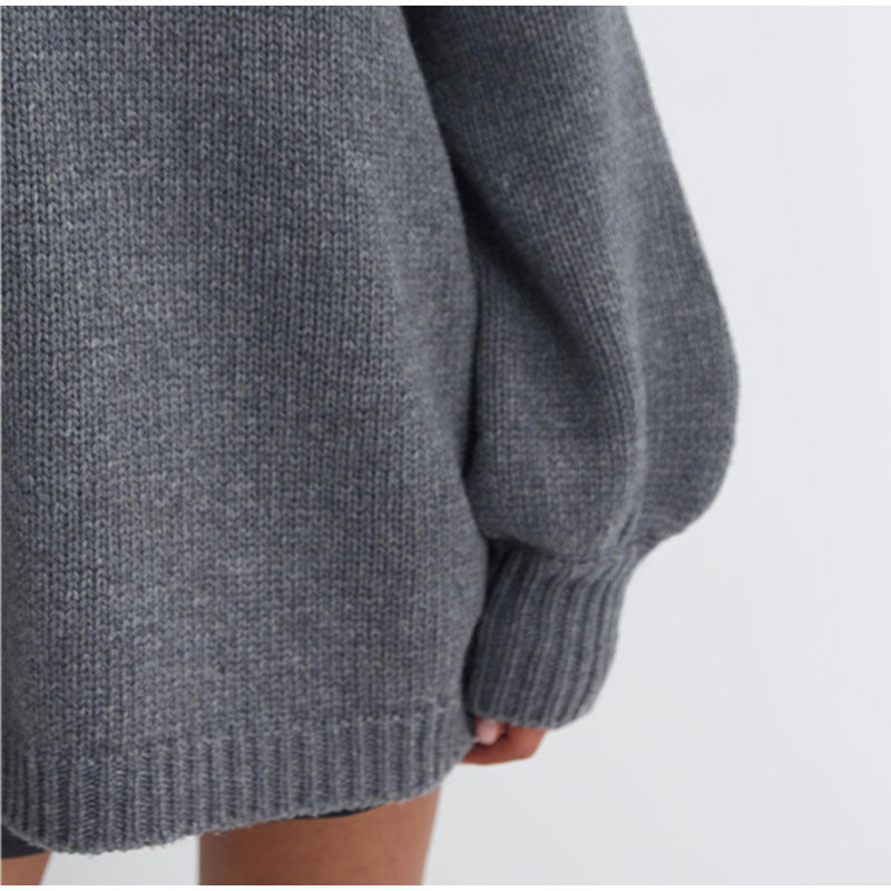 Oversized Solid O-Neck Sweater