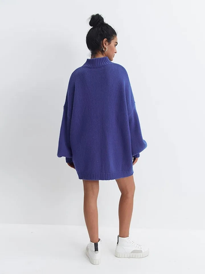 Oversized Solid O-Neck Sweater