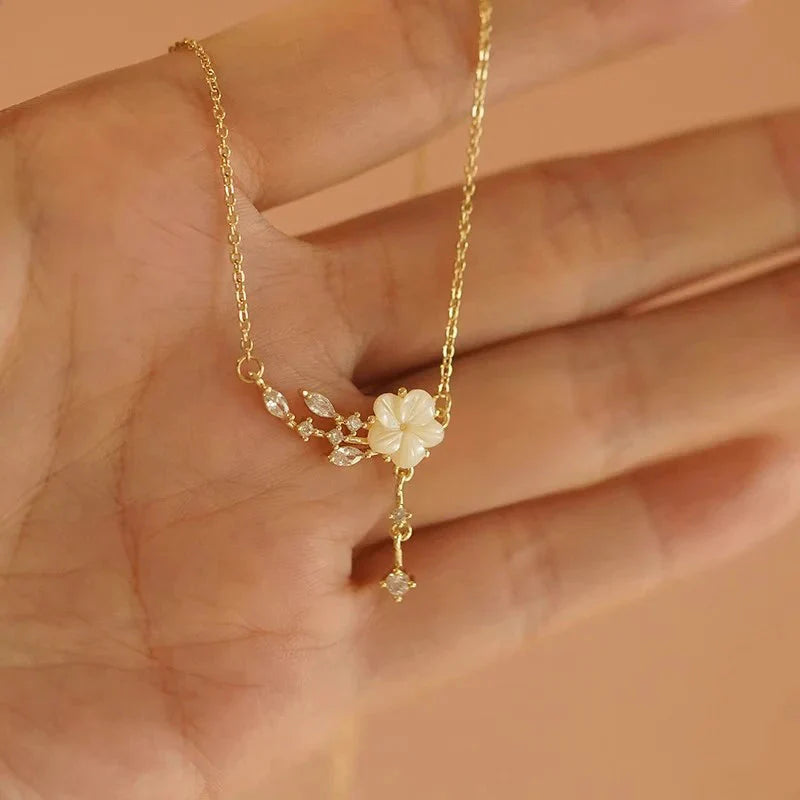 Pearl Cherry Blossom Necklace