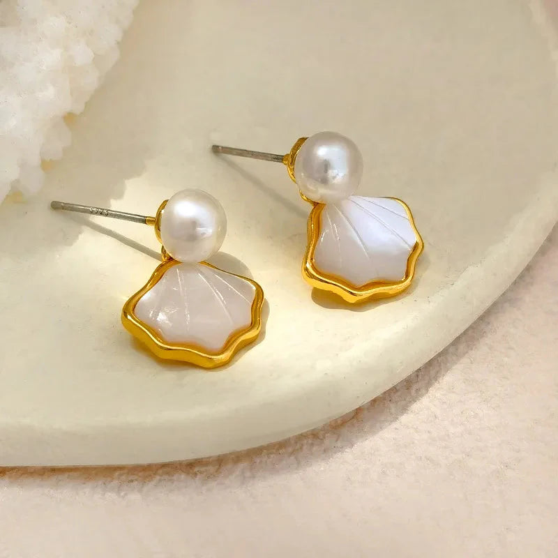 Pearl Shell Drop Earrings