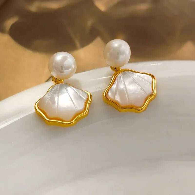 Pearl Shell Drop Earrings