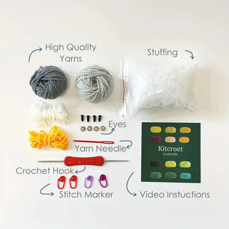 Penguin Crochet DIY Kit with Tutorials