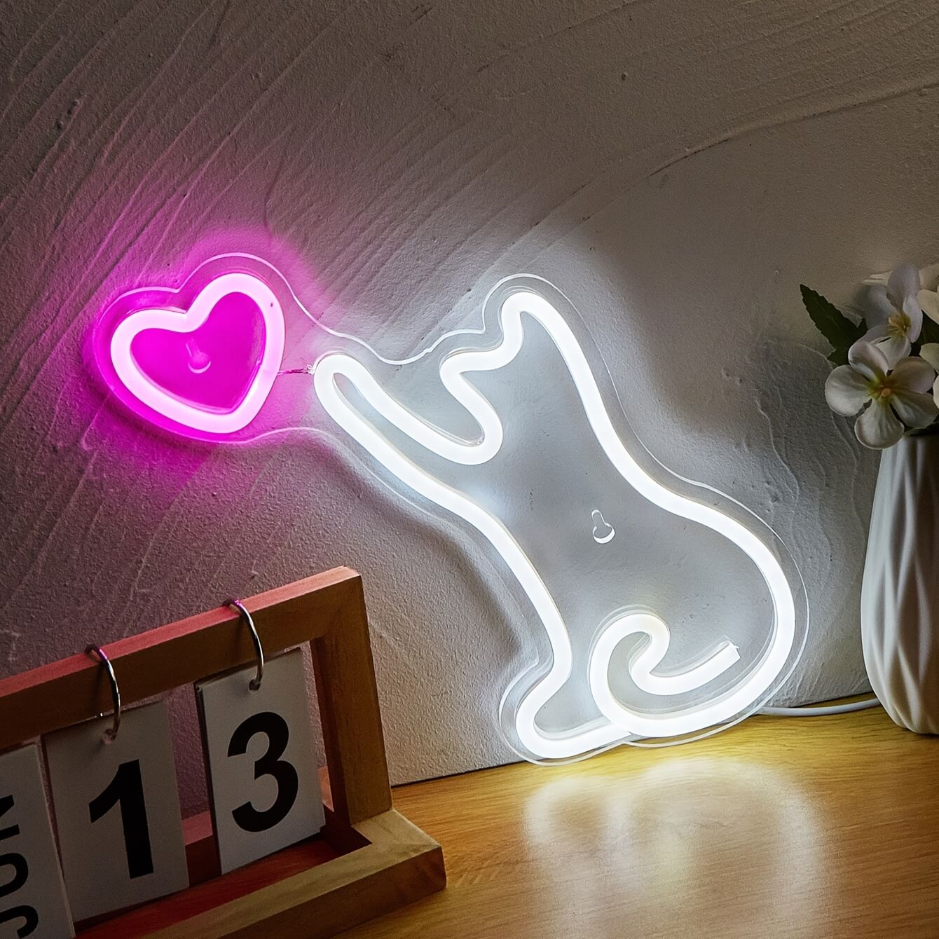 Pink Neon Cat Shaped Lights