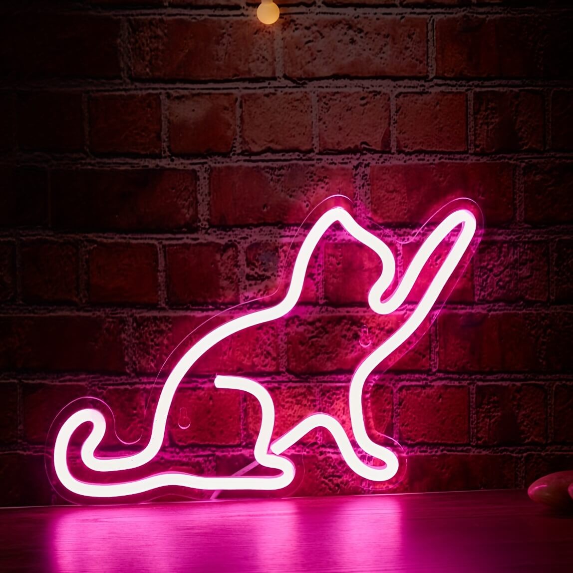 Pink Neon Cat Shaped Lights