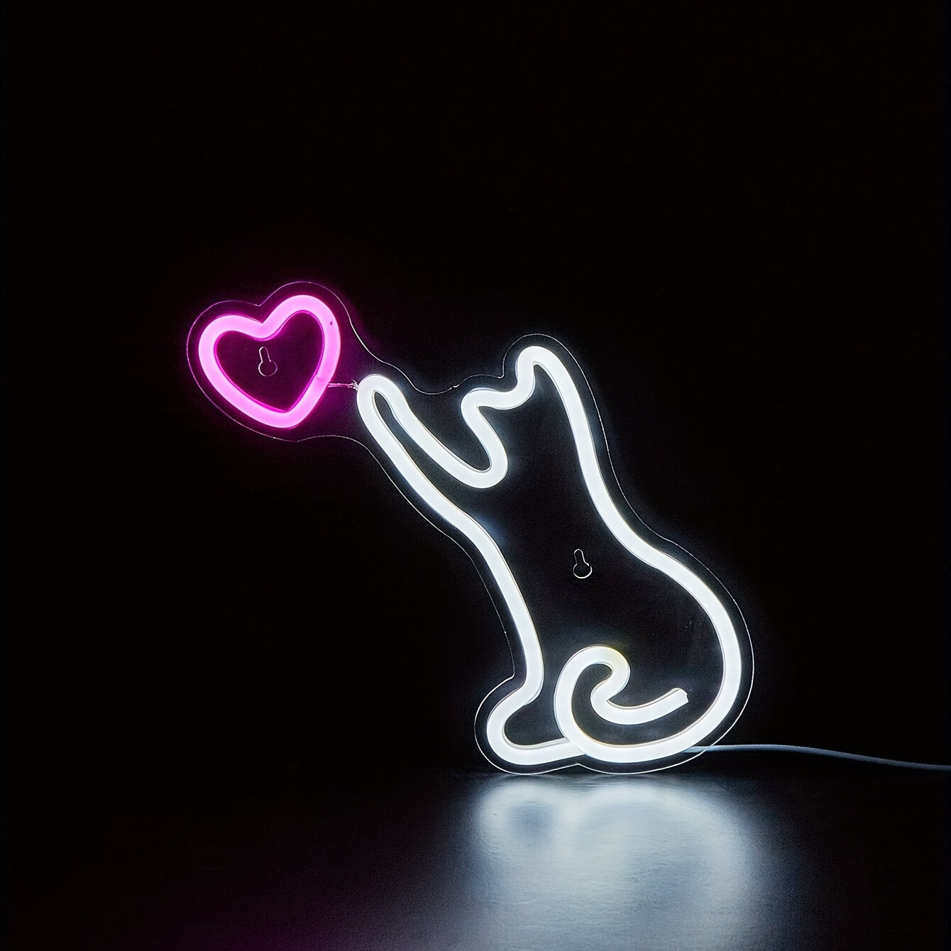 Pink Neon Cat Shaped Lights