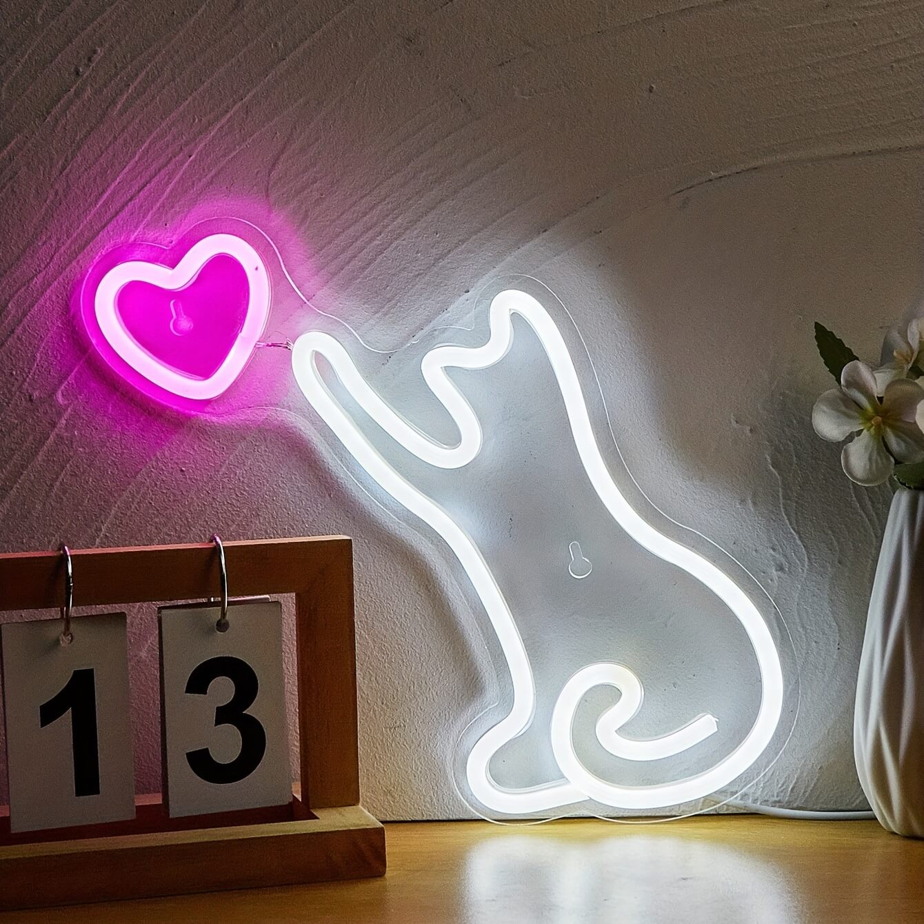 Pink Neon Cat Shaped Lights