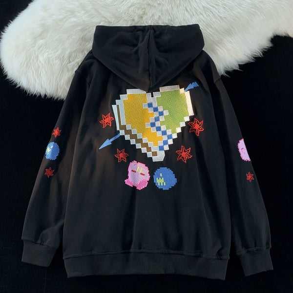 Pixel Cartoon Shapes Hoodie