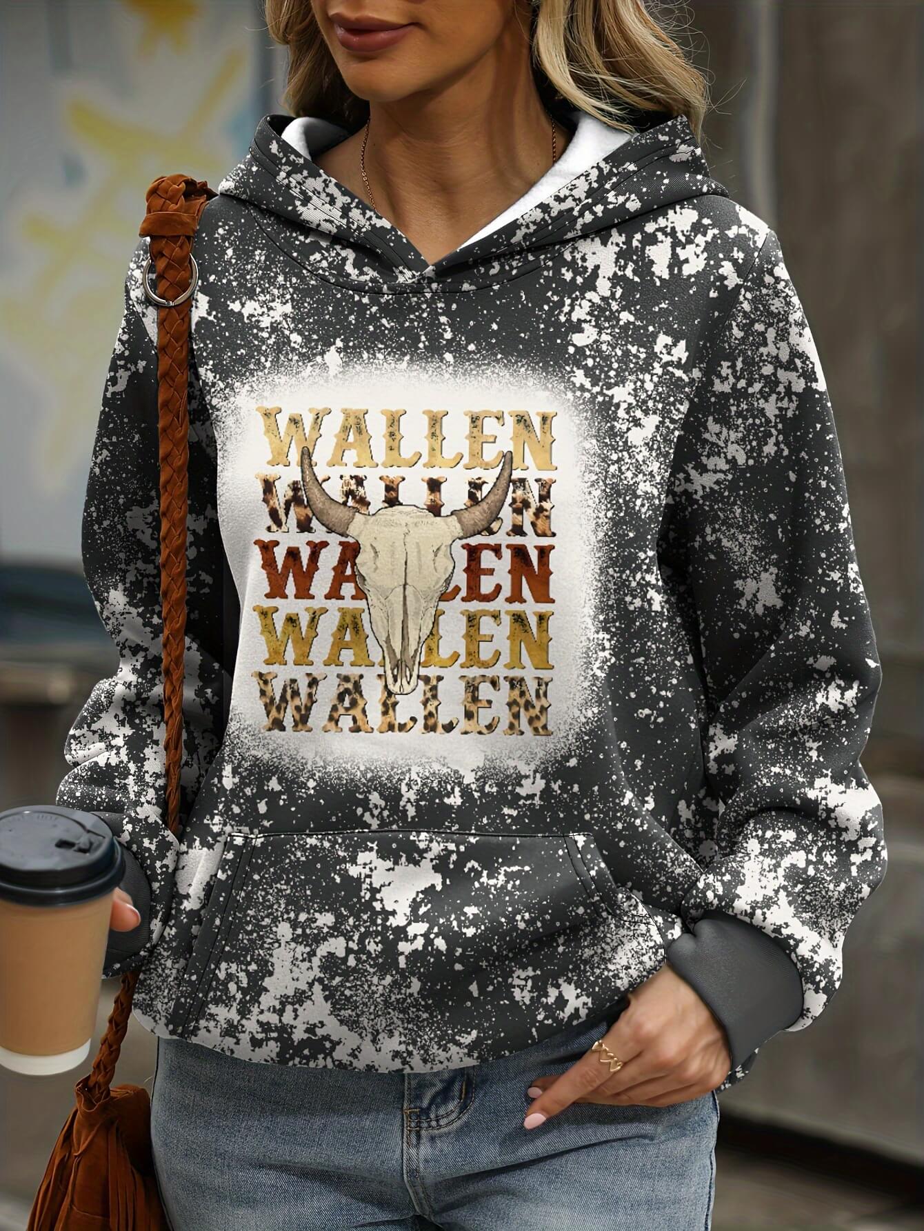 Plus Size Wallen Cow Skull Hoodie