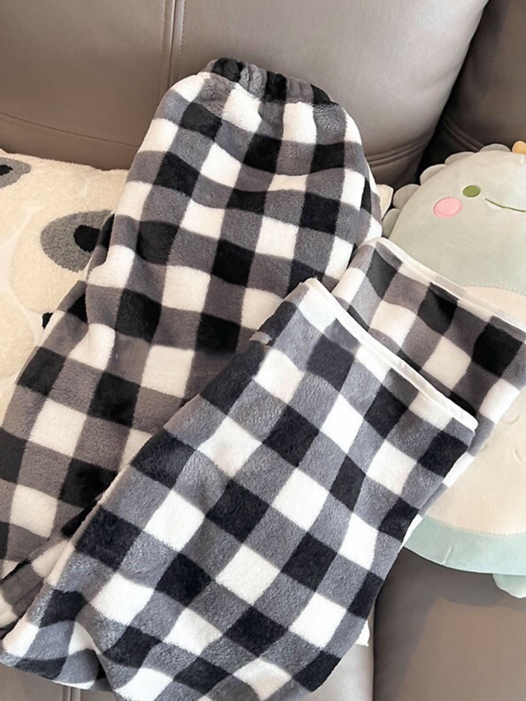 Pochacco Checkered Fleece Pajama Set