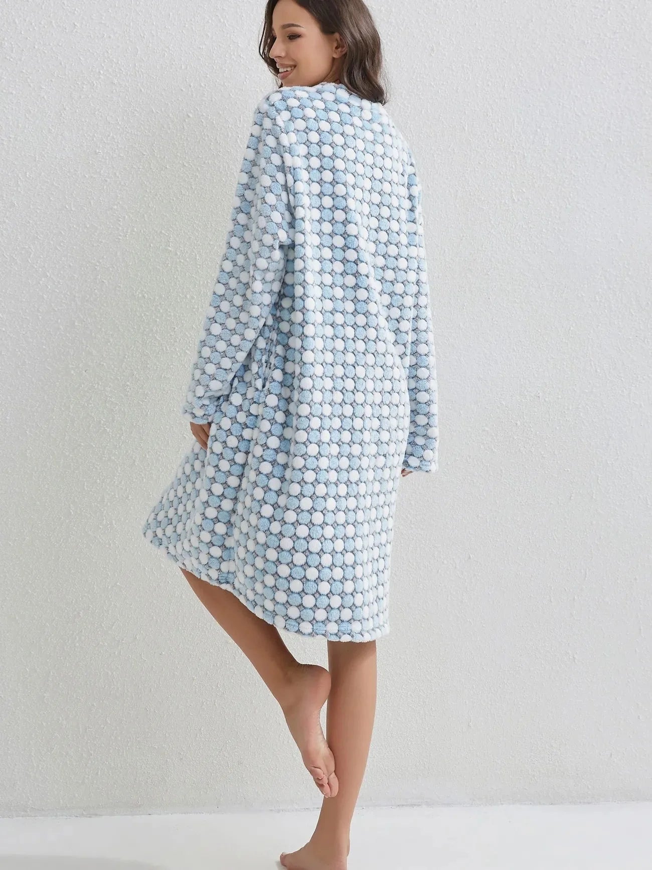 Polka Dot Zipper Robe