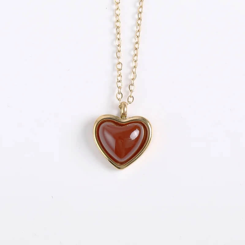 Ruby Heart Gold Jewelry Set