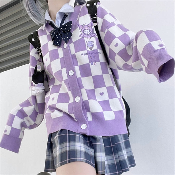 Sanrio Checker Cardigan