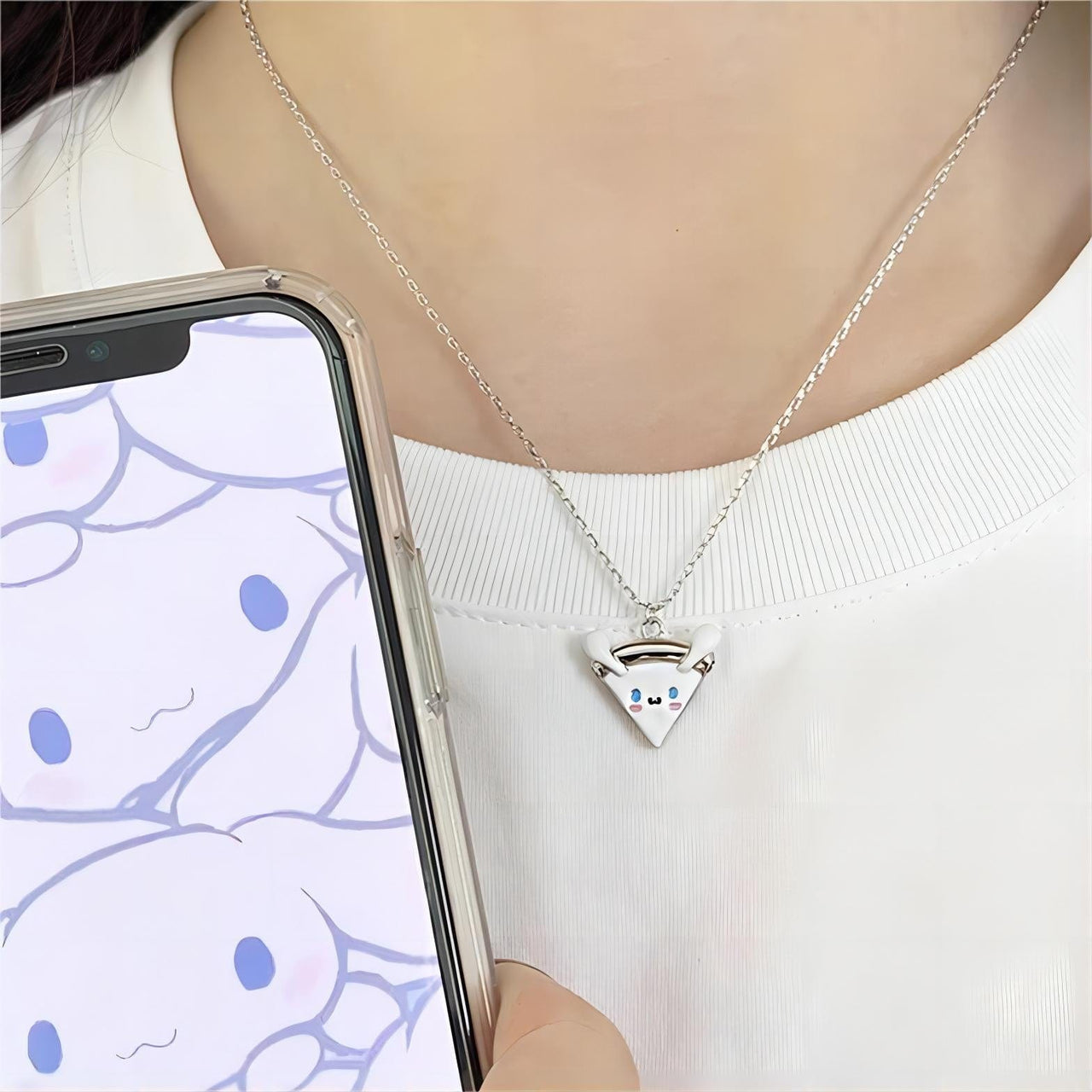 Sanrio Pizza Magnetic Friendship Necklace Set