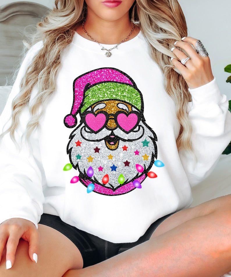 Santa with Sunglasses Sweatshirt