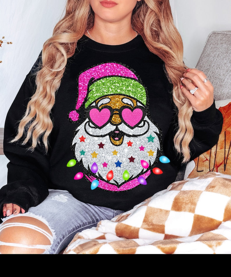 Santa with Sunglasses Sweatshirt