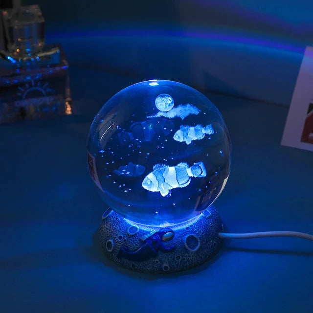 Sea Fish 3d Crystal Lamp