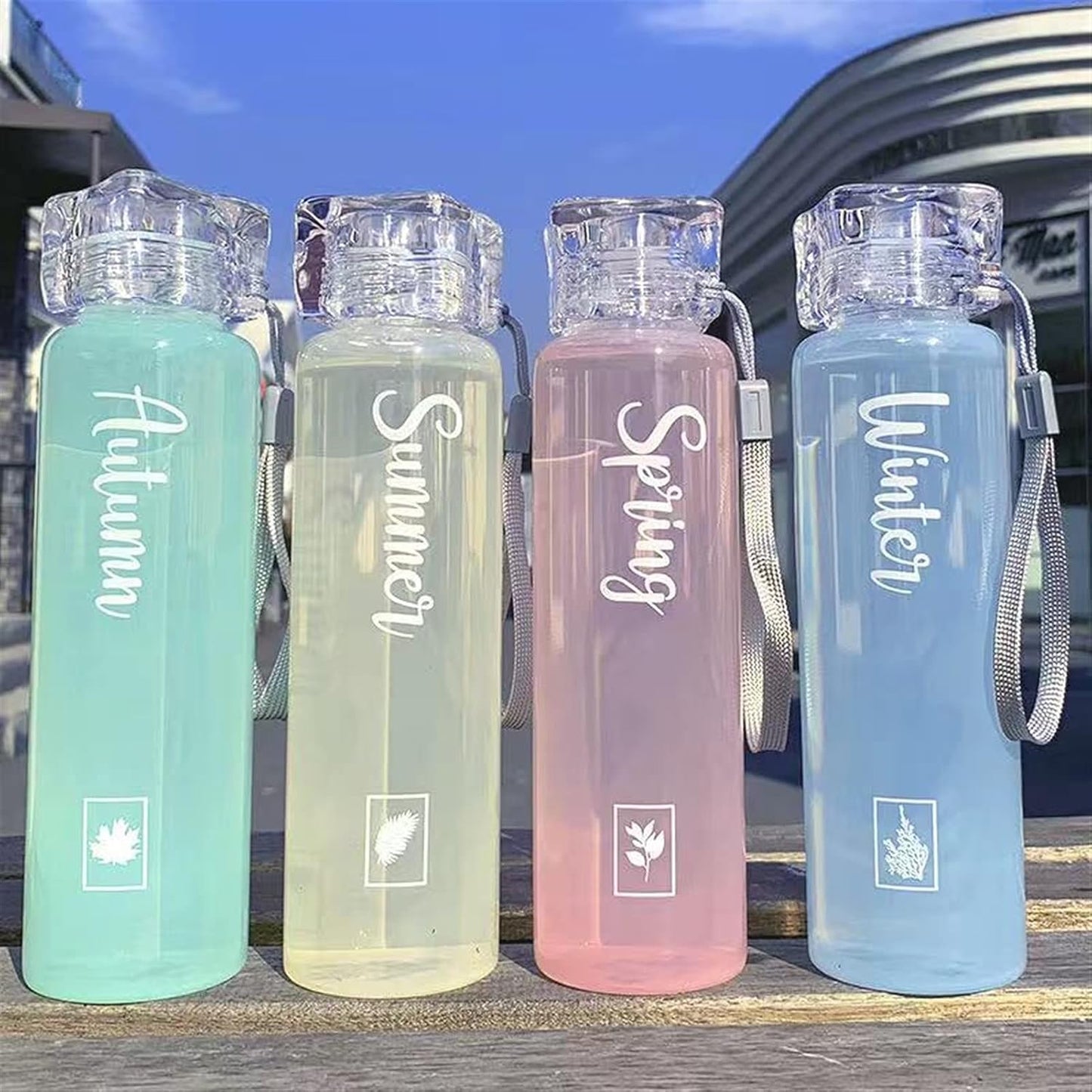 Seasons Font Water Bottle