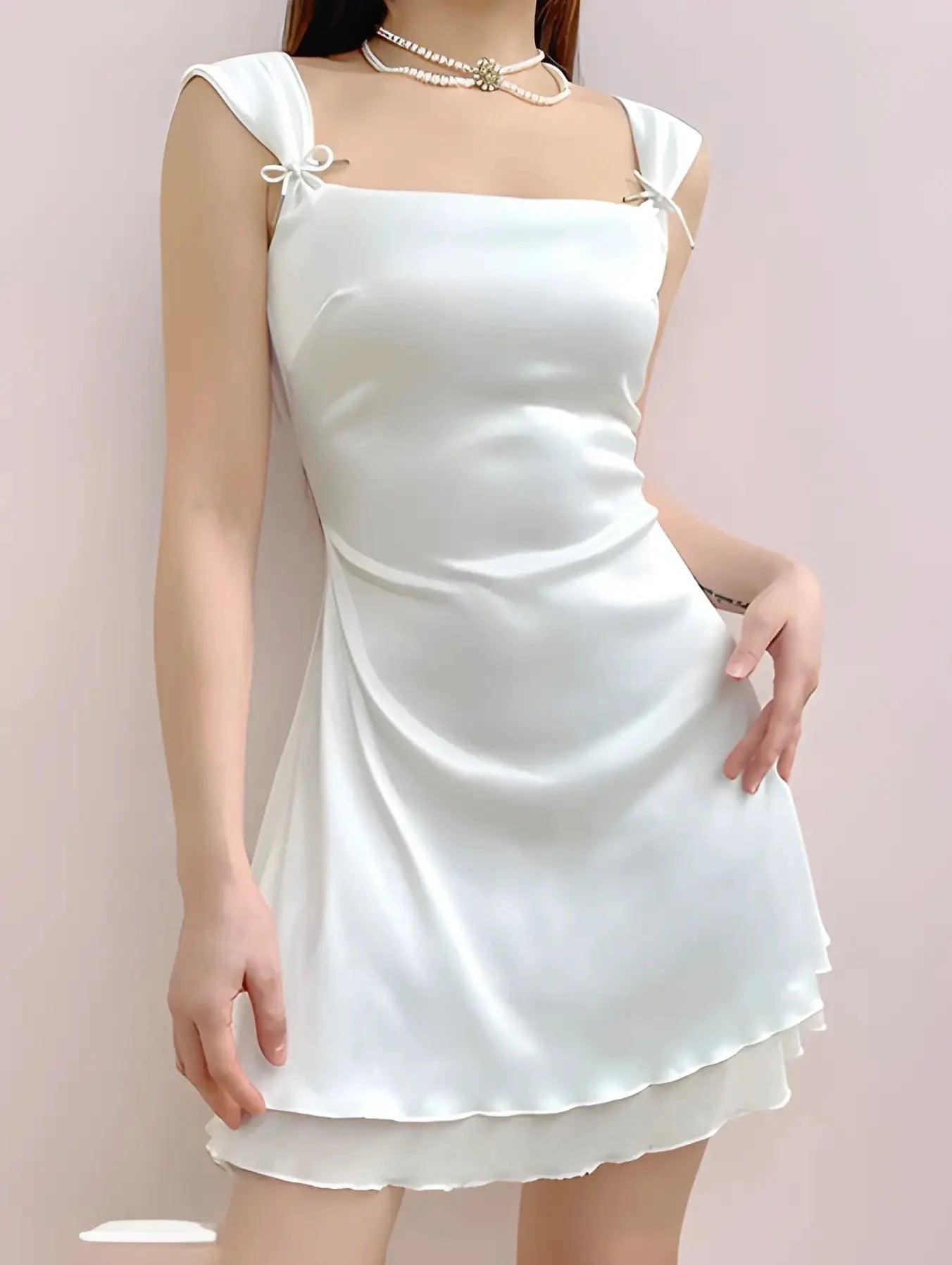 Sleeveless Square Neckline A-Line Mini Dress