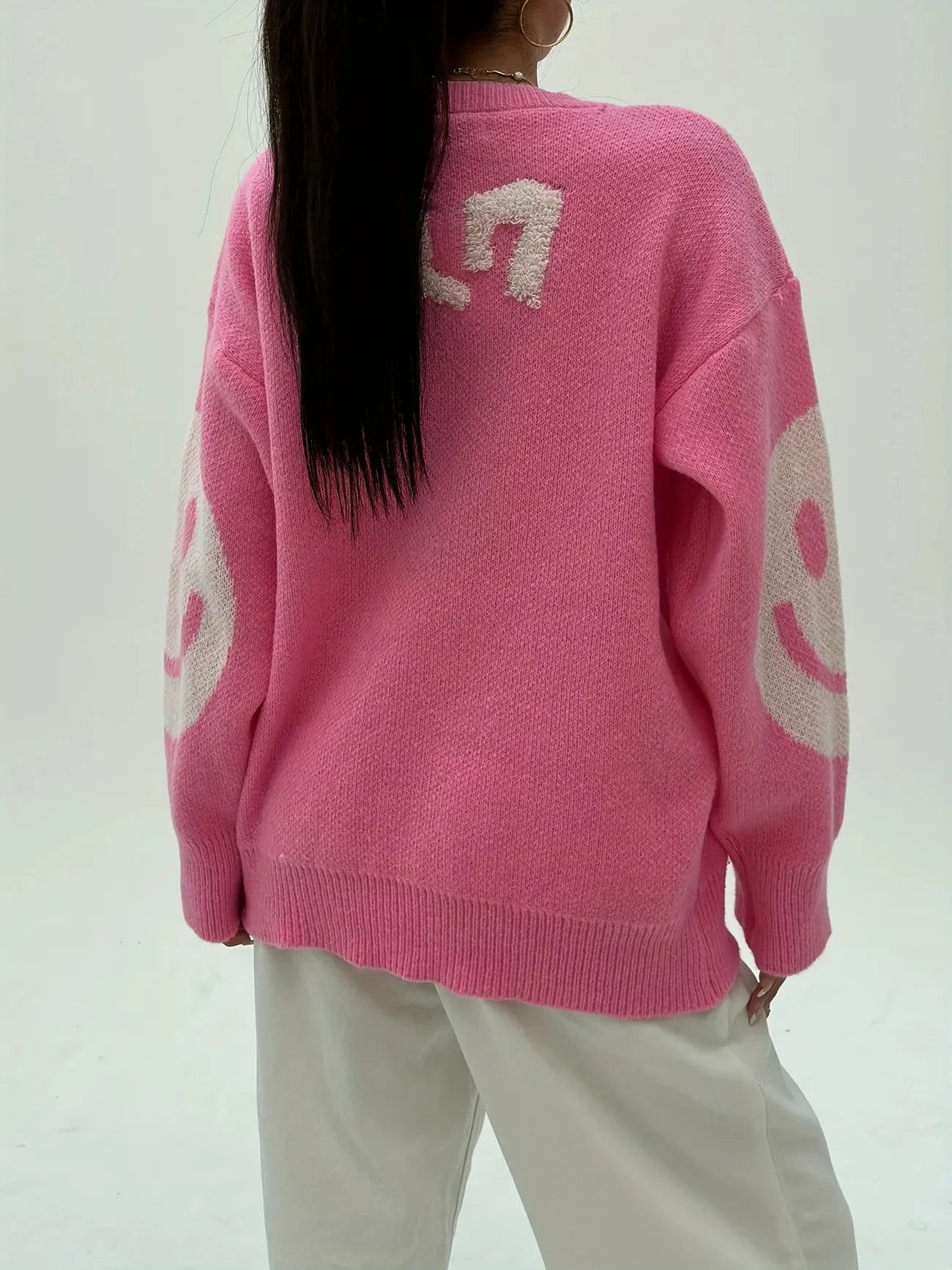 Smile Face Crew Neck Sweater