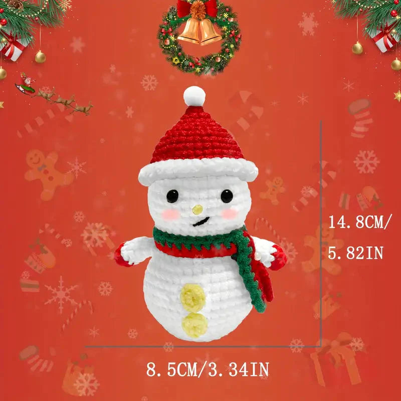 Snowman Crochet Pattern DIY Kit with Tutorials