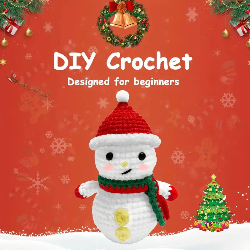 Snowman Crochet Pattern DIY Kit with Tutorials