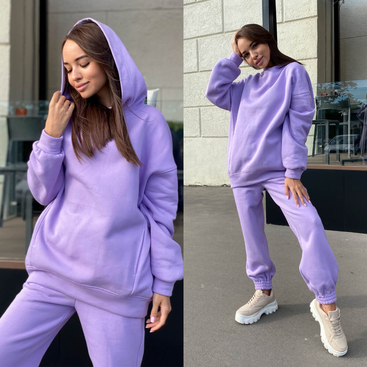 Solid Color Hoodie Outfit