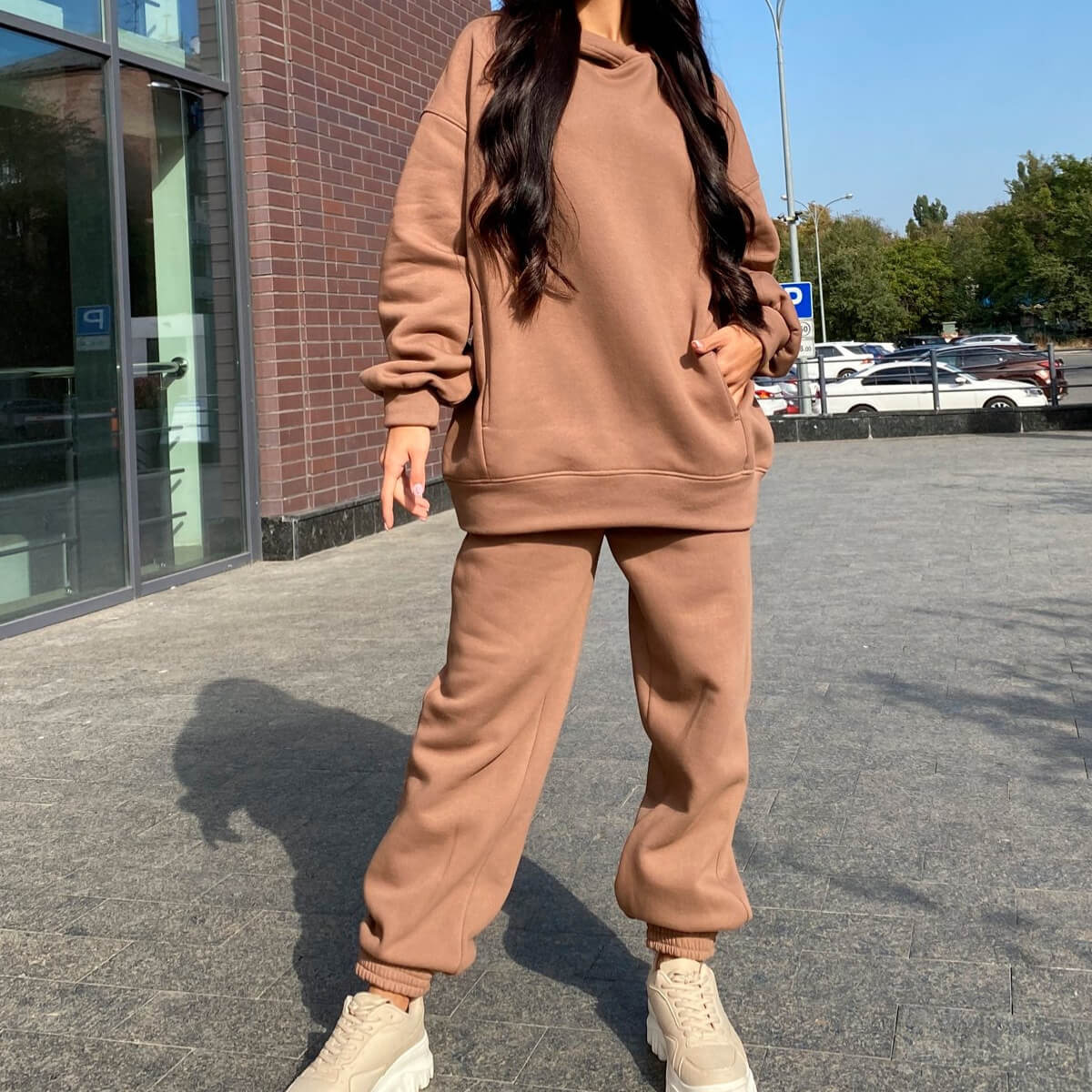 Solid Color Hoodie Outfit