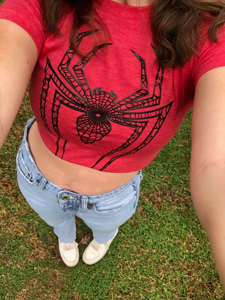 Spider Graphic Crop Top