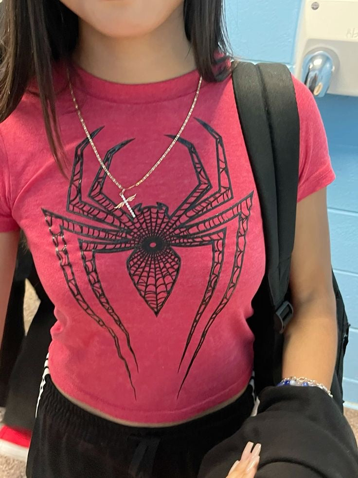 Spider Graphic Crop Top