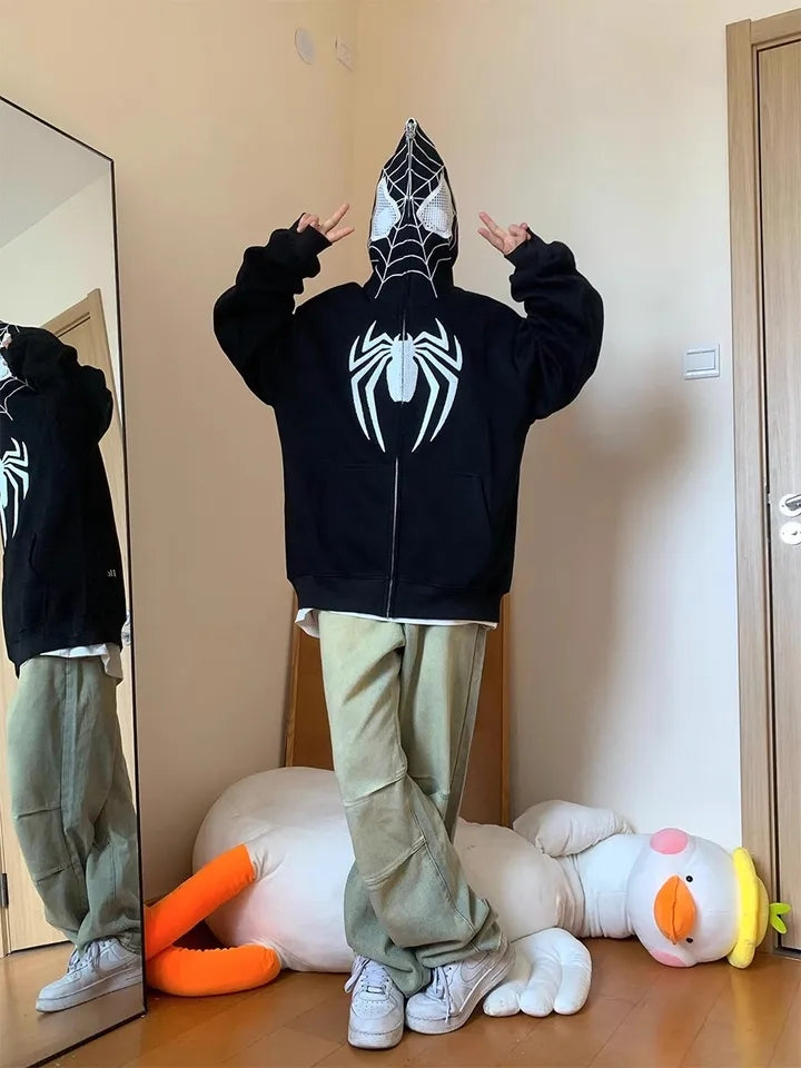 Spidey Web Full Zip Up Hoodie