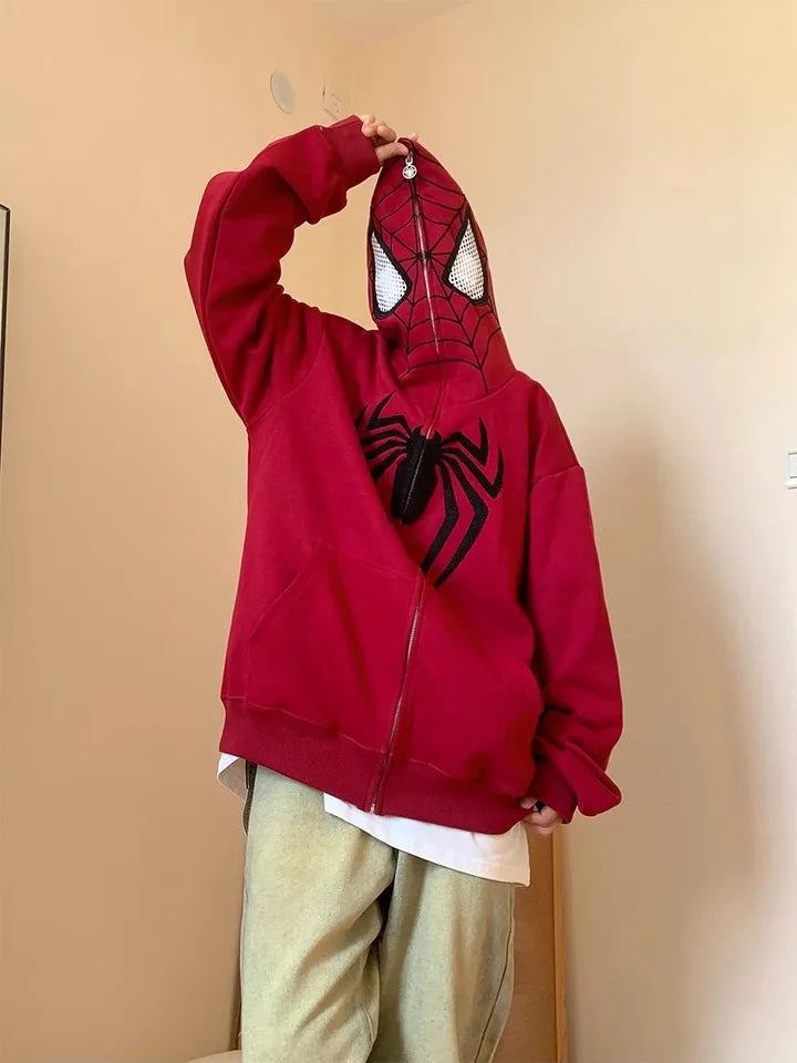 Spidey Web Full Zip Up Hoodie