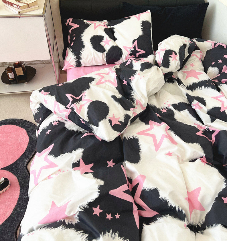 Star Cow Print Bedding Set