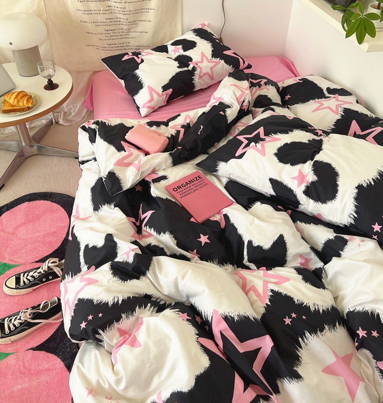 Star Cow Print Bedding Set