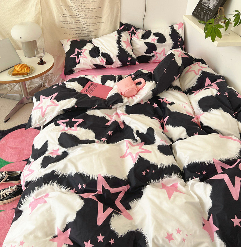 Star Cow Print Bedding Set