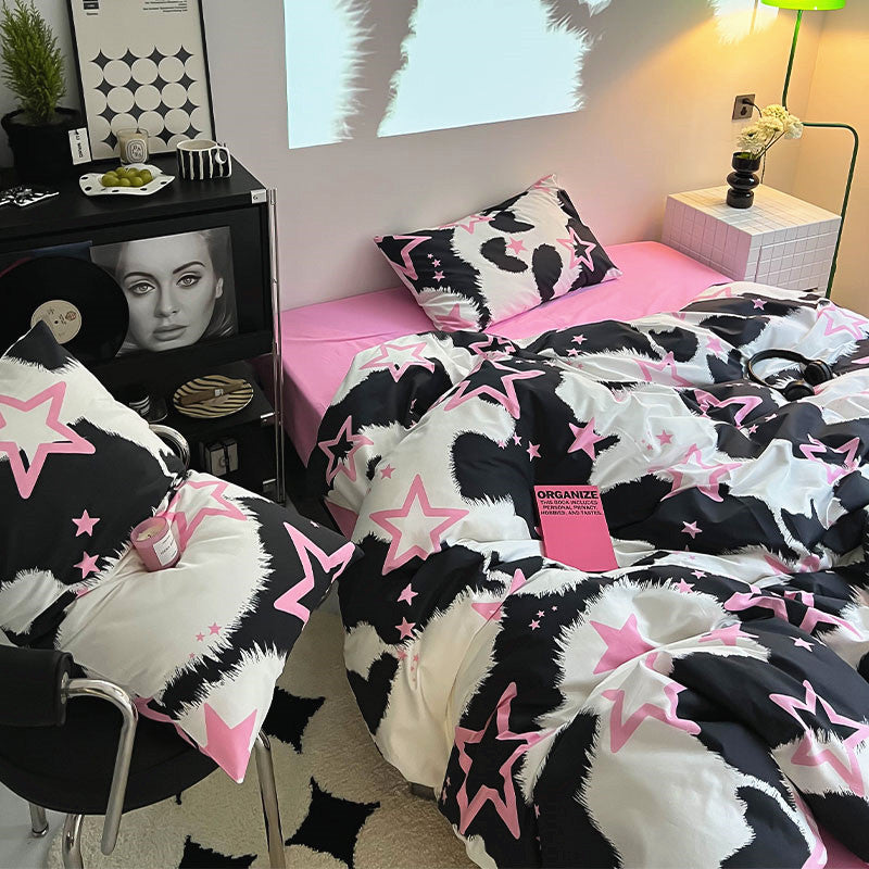 Star Cow Print Bedding Set