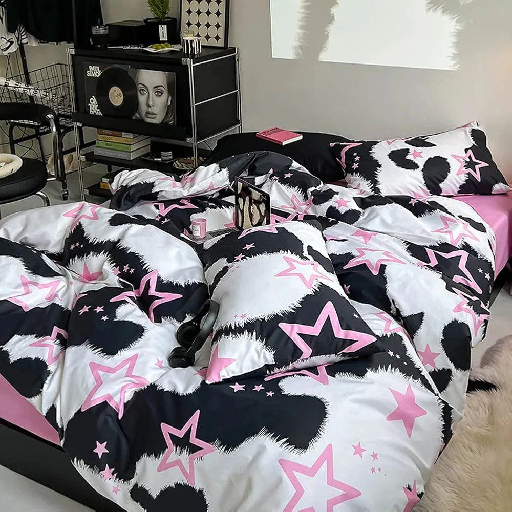 Star Cow Print Bedding Set