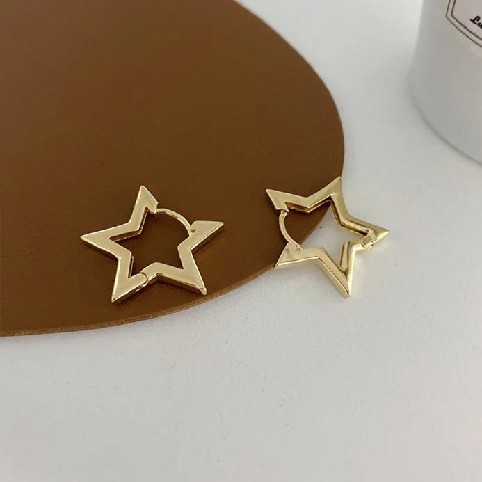 Star Hoop Earrings