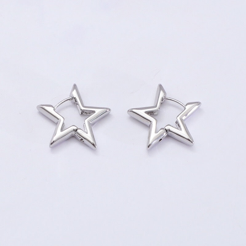 Star Hoop Earrings