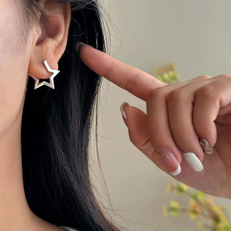 Star Hoop Earrings