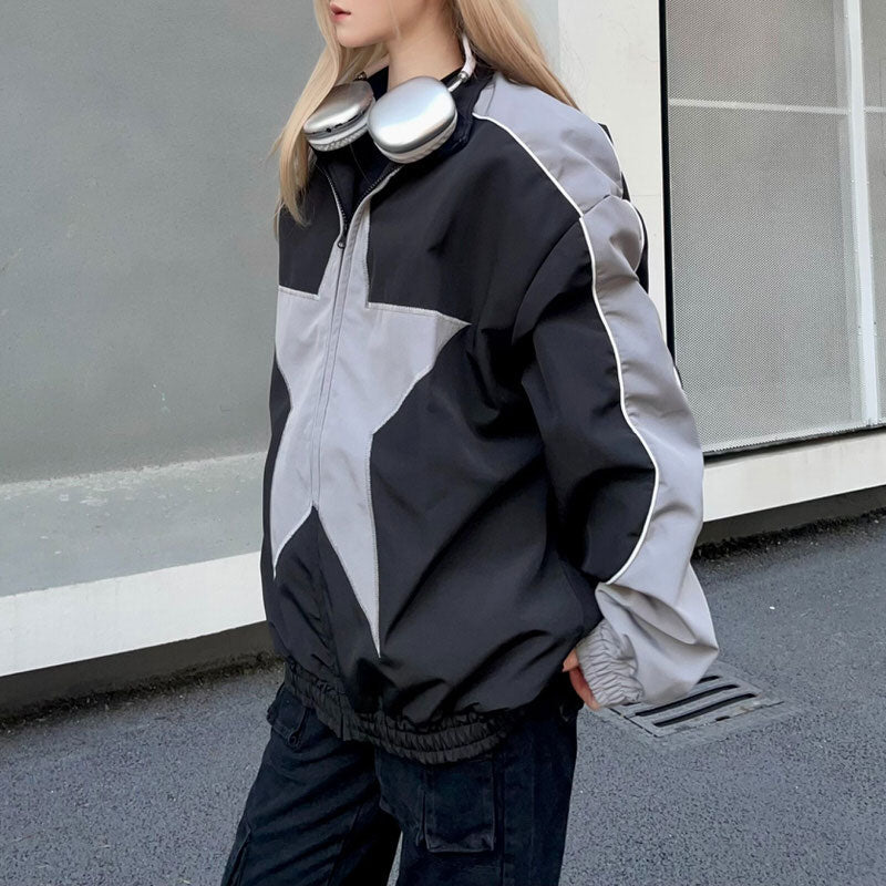 Star Oversized Bomber Jacket