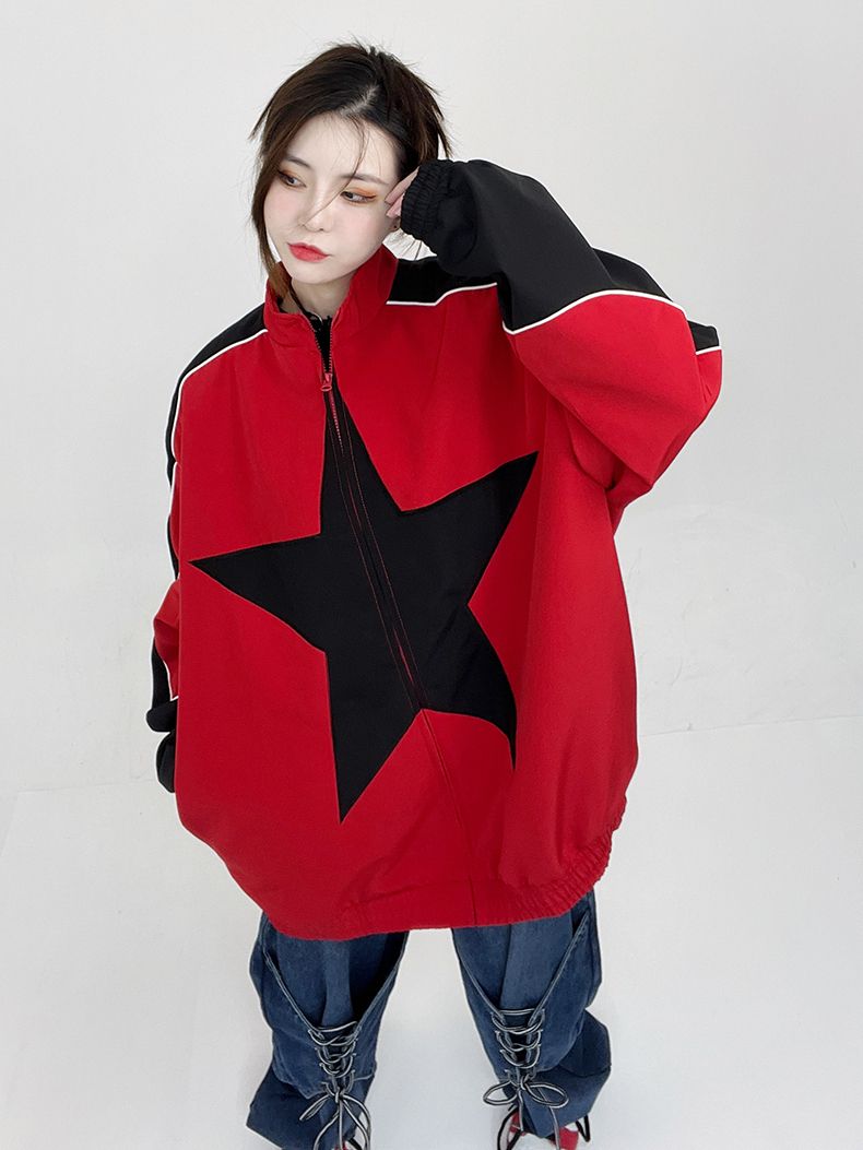 Star Oversized Bomber Jacket