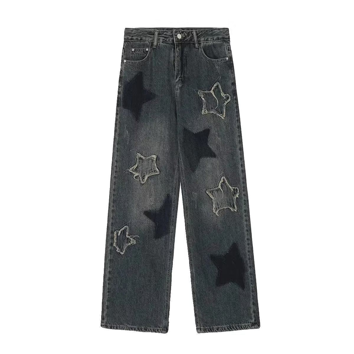 Star Patchwork Darring Display Denim Pants