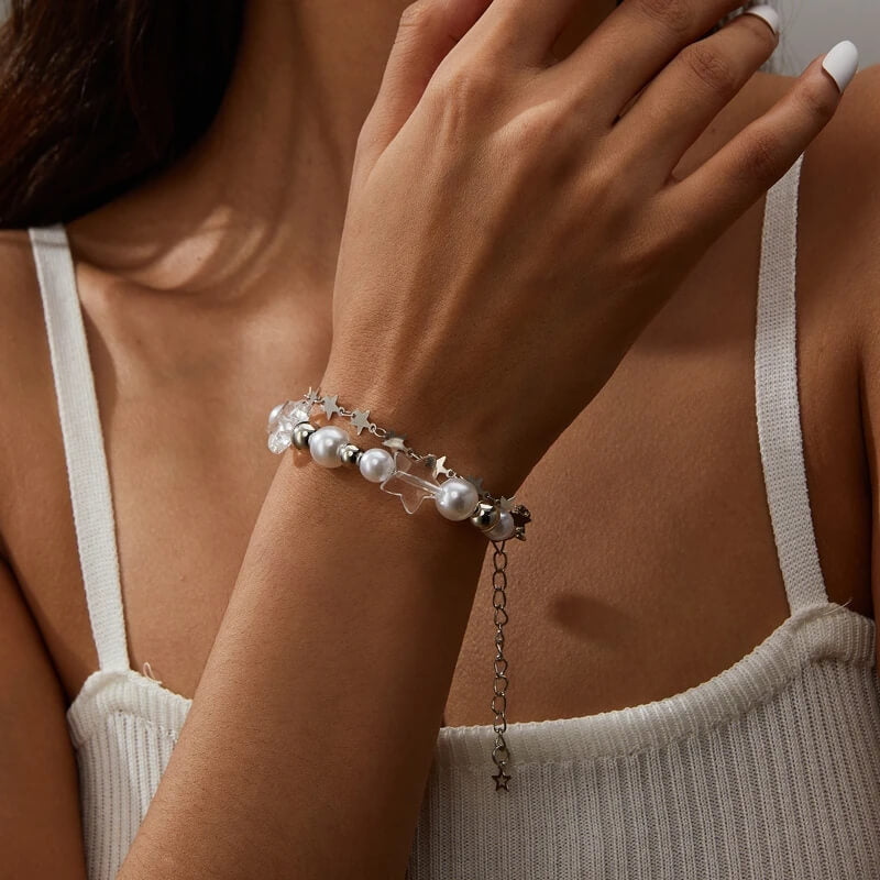 Star Pearl Double Layer Bracelet