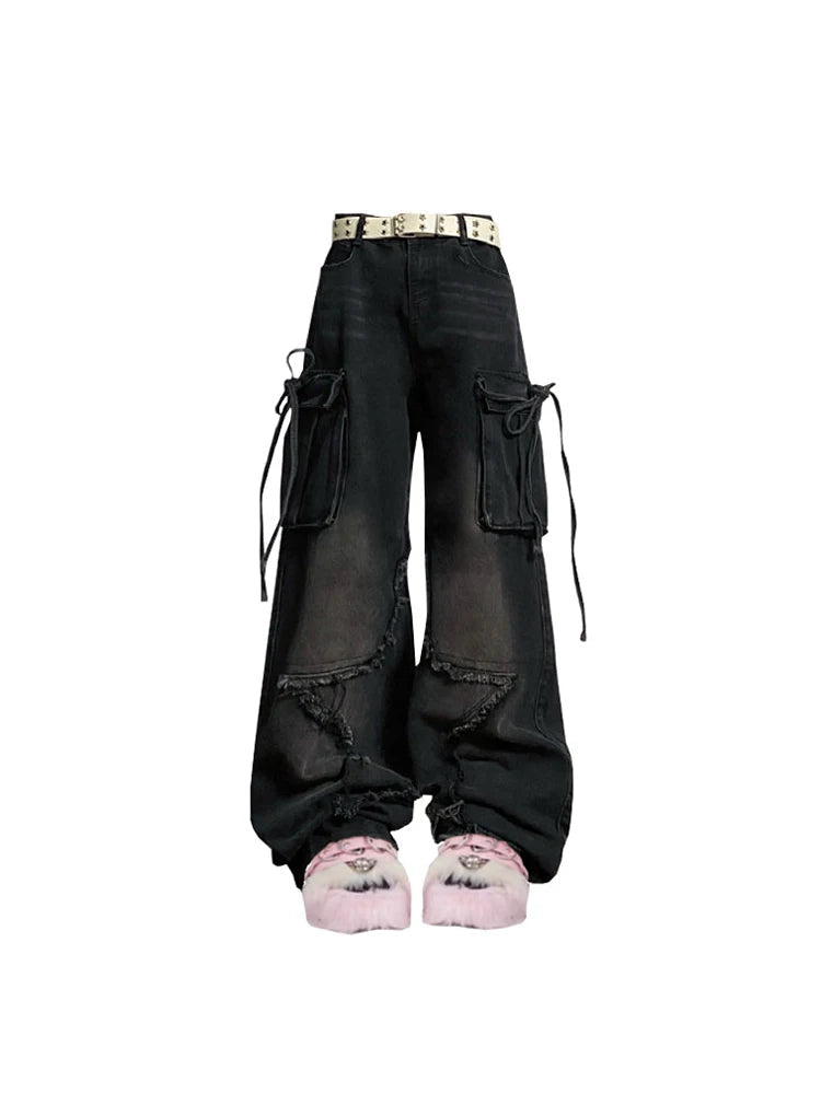 Star Raw Edge Baggy Cargo Jeans